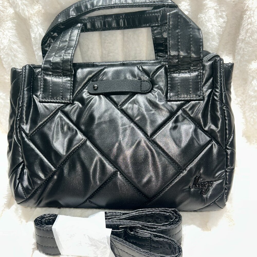 NWOT Lug Metallic Black Jitterbug Crossbody Bag